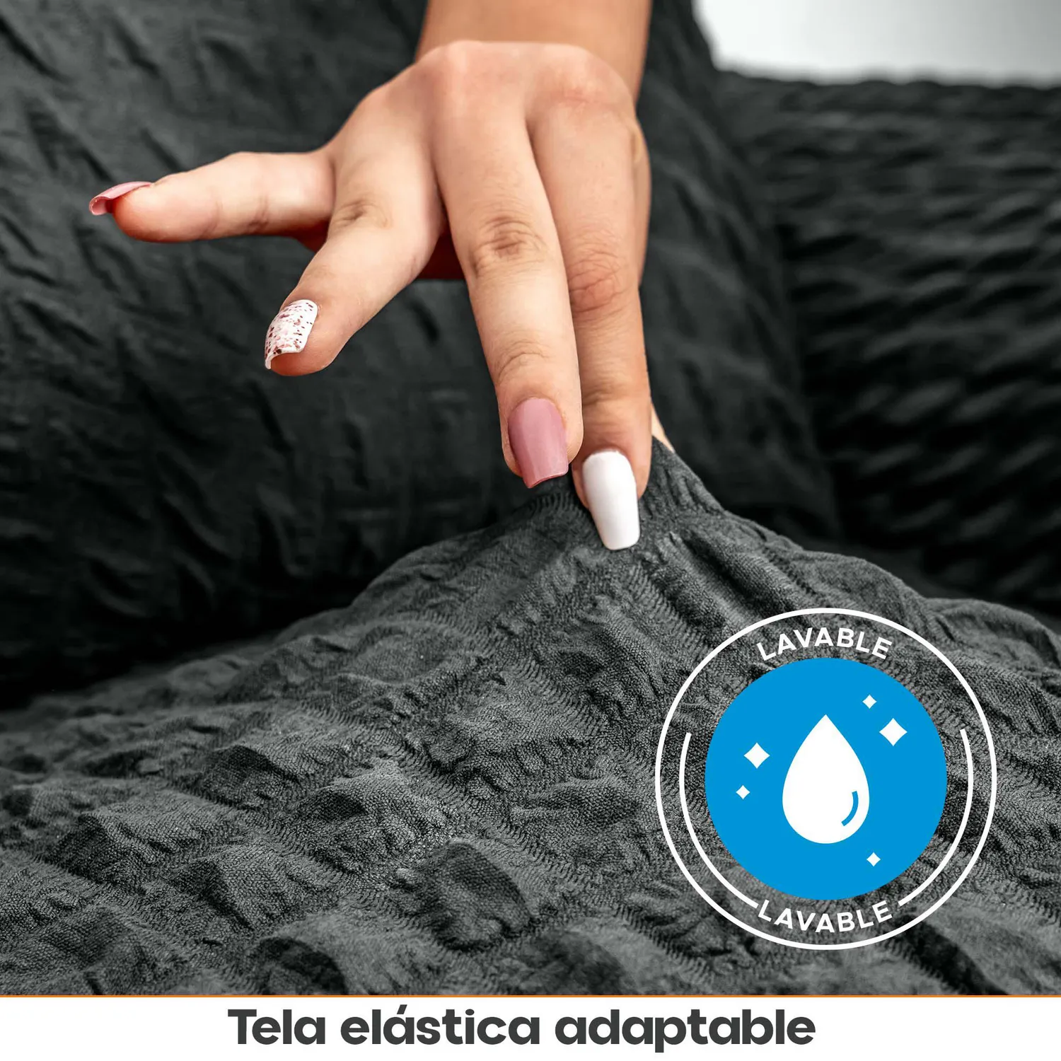 Protector de Sofá Un Puesto Tela Elástica Lavable Resistente 4