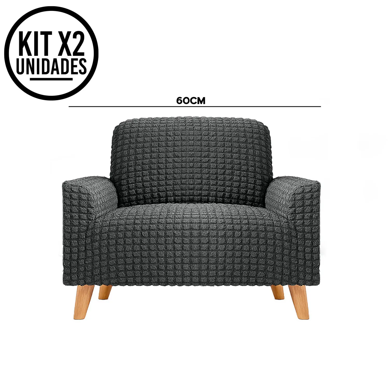 Set X2 Protectores de Sofá Un Puesto Tela Elástica Lavable 5