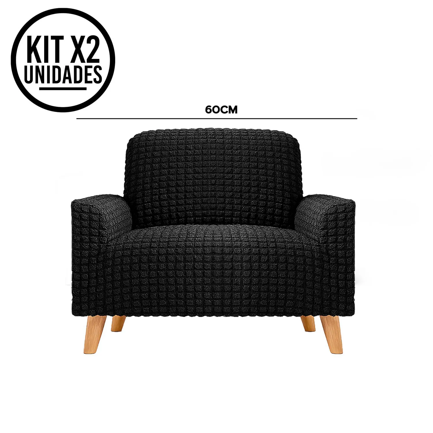 Set X2 Protectores de Sofá Un Puesto Tela Elástica Lavable 5