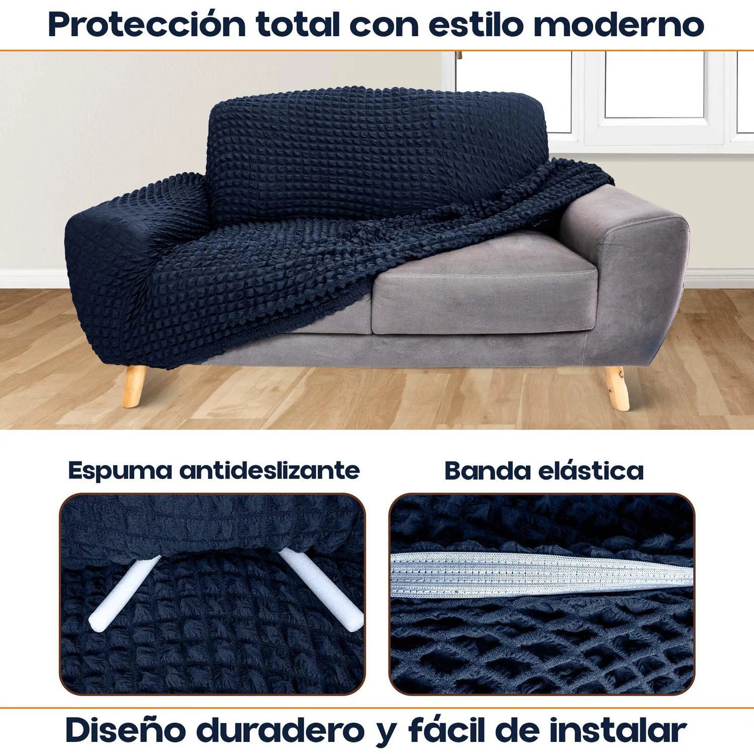 Protector Sofá 2 Puestos Lavable Antimanchas Ideal Mascotas 3