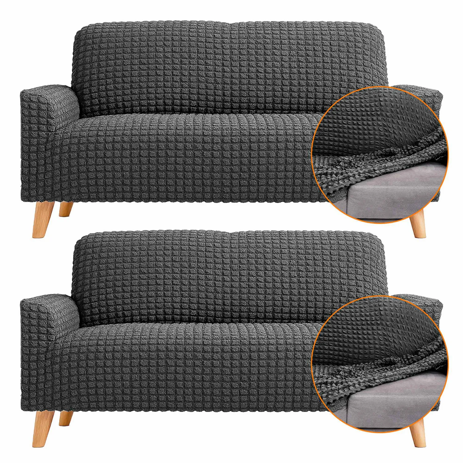 Set X2 Protector Sofá 2 Puestos Lavable Antimanchas Mascotas