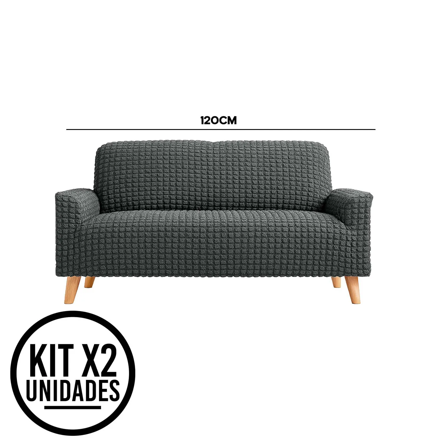 Set X2 Protector Sofá 2 Puestos Lavable Antimanchas Mascotas 5