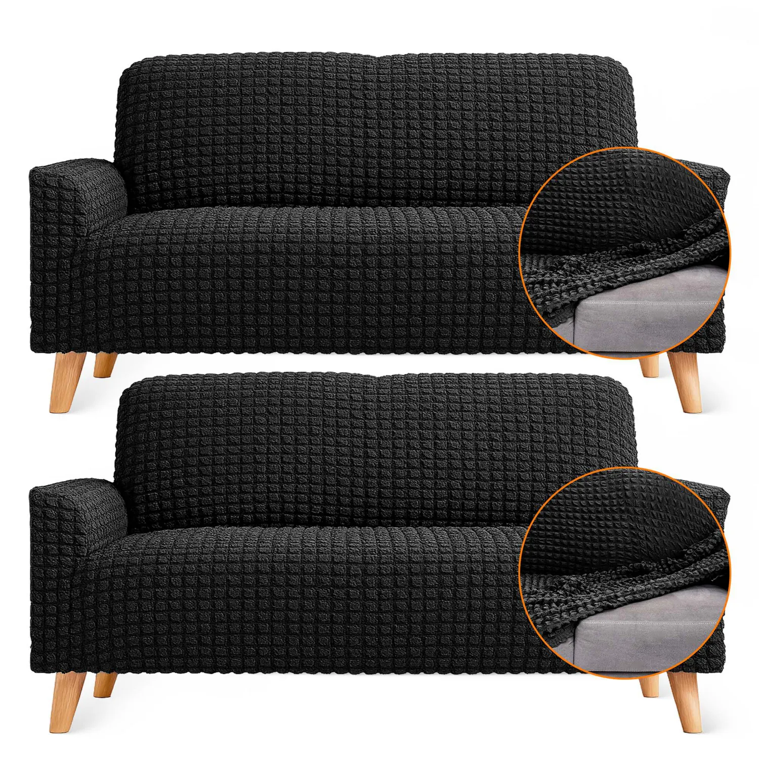 Set X2 Protector Sofá 2 Puestos Lavable Antimanchas Mascotas