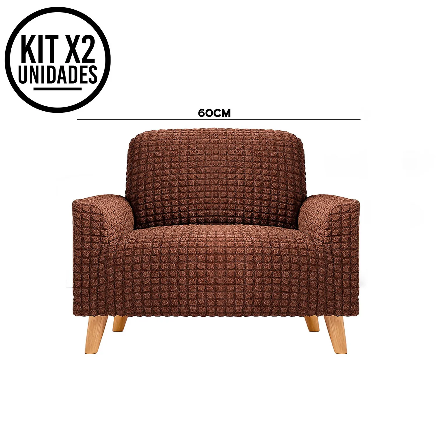 Set X2 Protectores de Sofá Un Puesto Tela Elástica Lavable 5