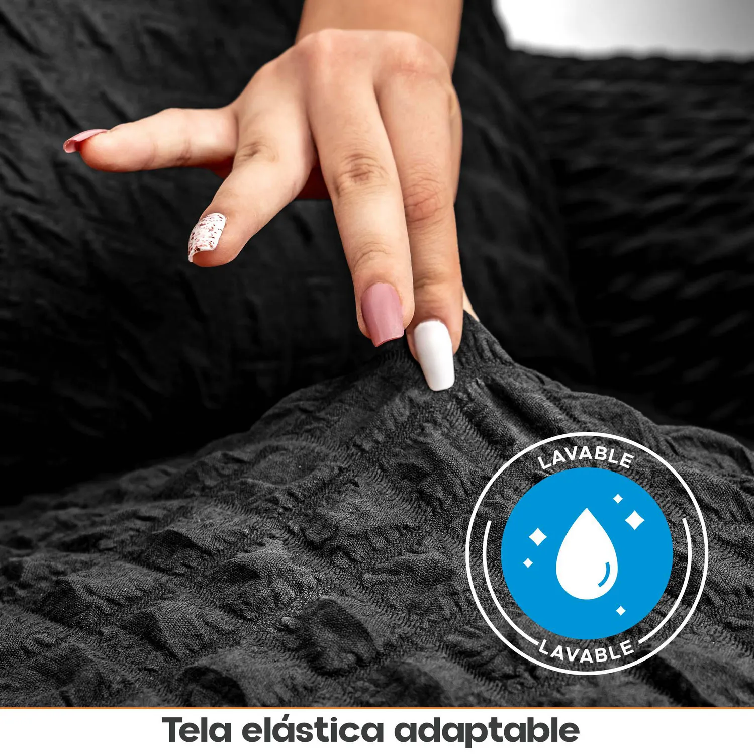 Protector de Sofá Un Puesto Tela Elástica Lavable Resistente 4