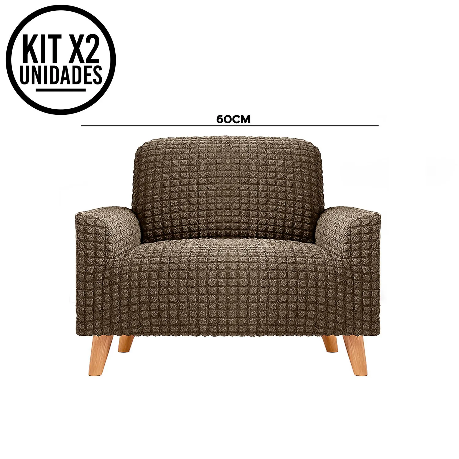 Set X2 Protectores de Sofá Un Puesto Tela Elástica Lavable 5