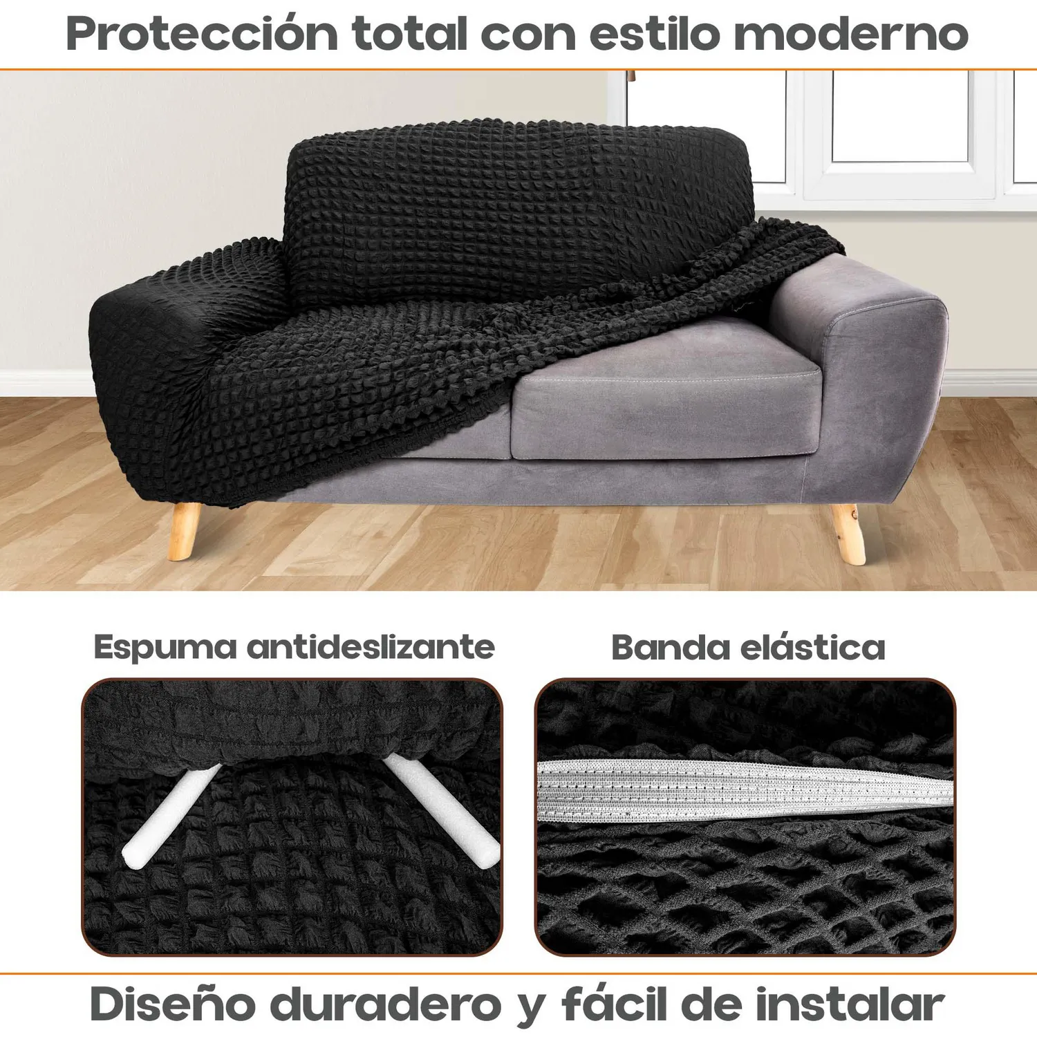 Protector Sofá 2 Puestos Lavable Antimanchas Ideal Mascotas 3