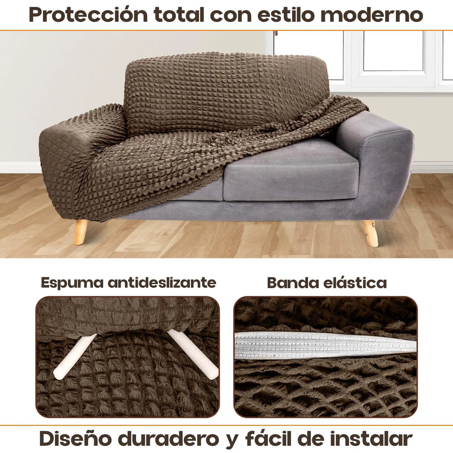 Protector Sofá 2 Puestos Lavable Antimanchas Ideal Mascotas 3