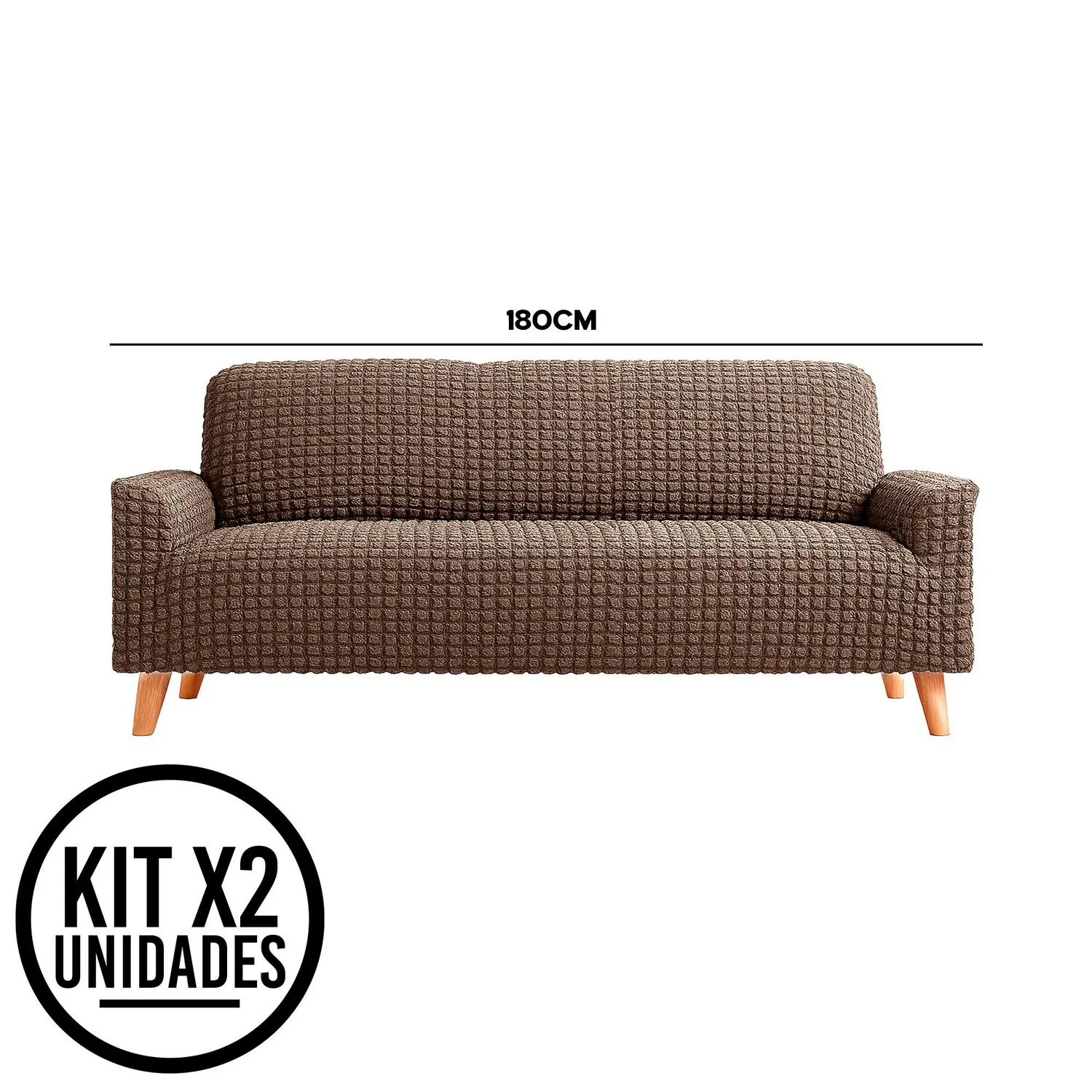 Set X2 Protectores de Sofá 3 Puestos Tela Elástica Lavable 5