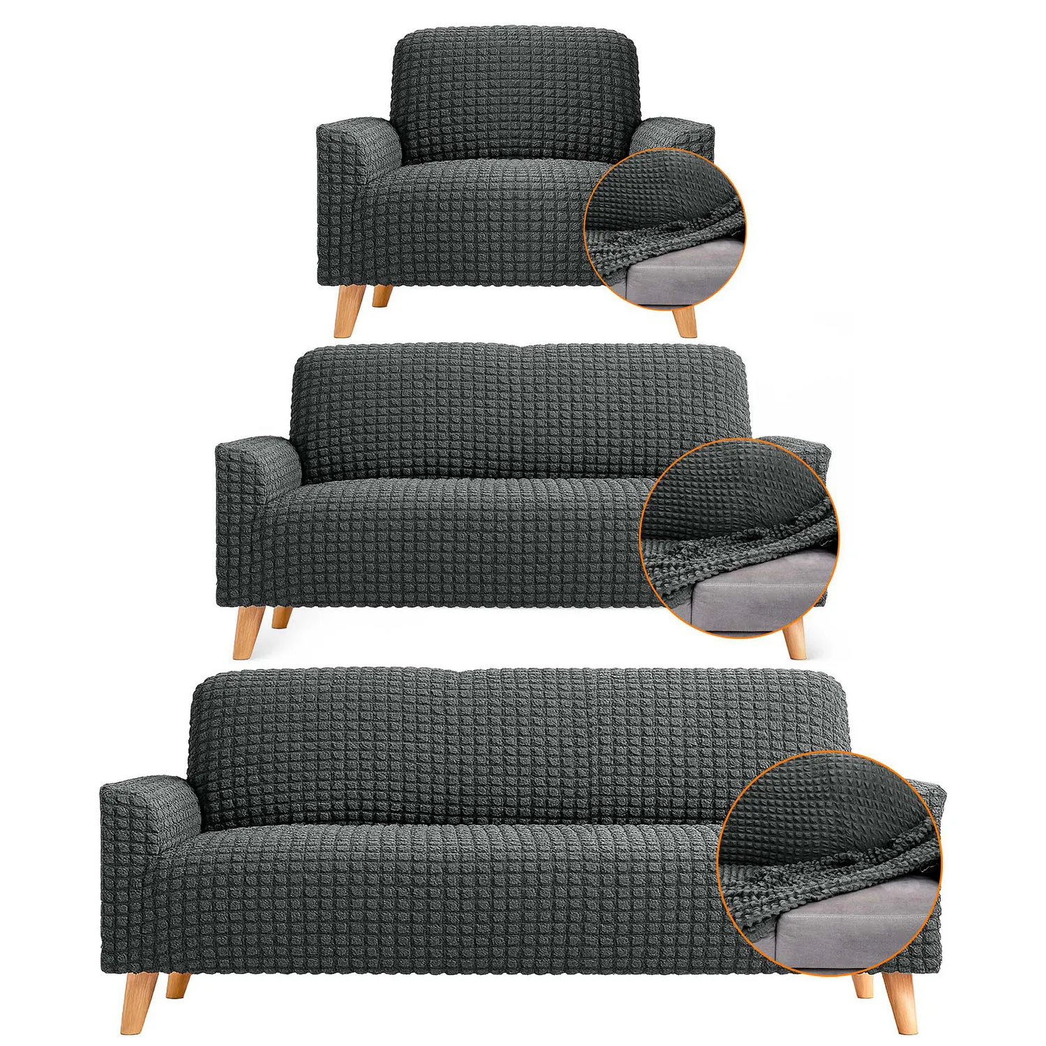 Combo X3 Protectores Elástico de Sofá Un. Dos y Tres Puestos