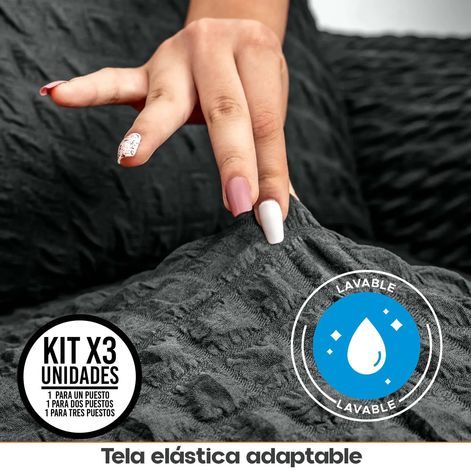 Combo X3 Protectores Elástico de Sofá Un. Dos y Tres Puestos 4