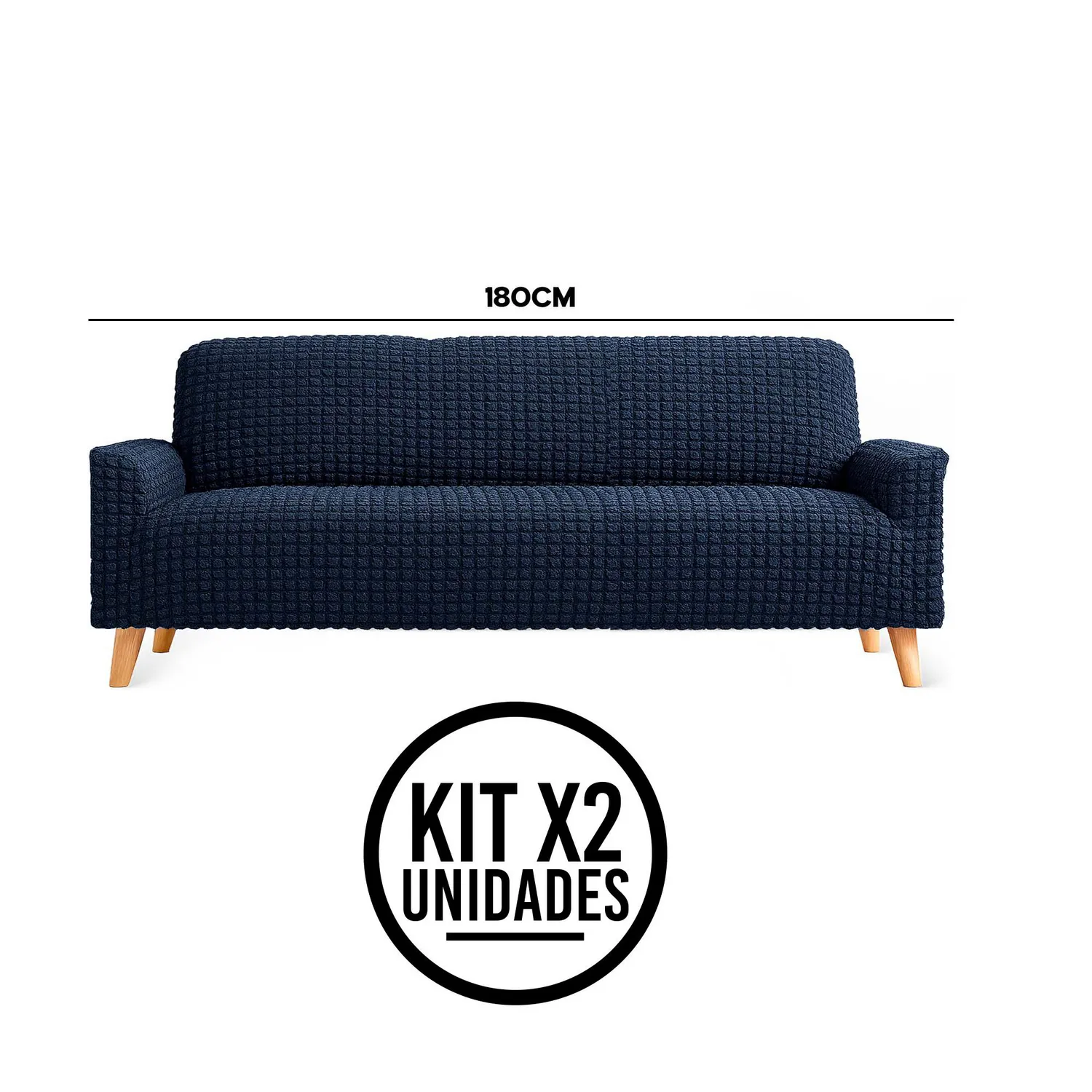 Set X2 Protectores de Sofá 3 Puestos Tela Elástica Lavable 5