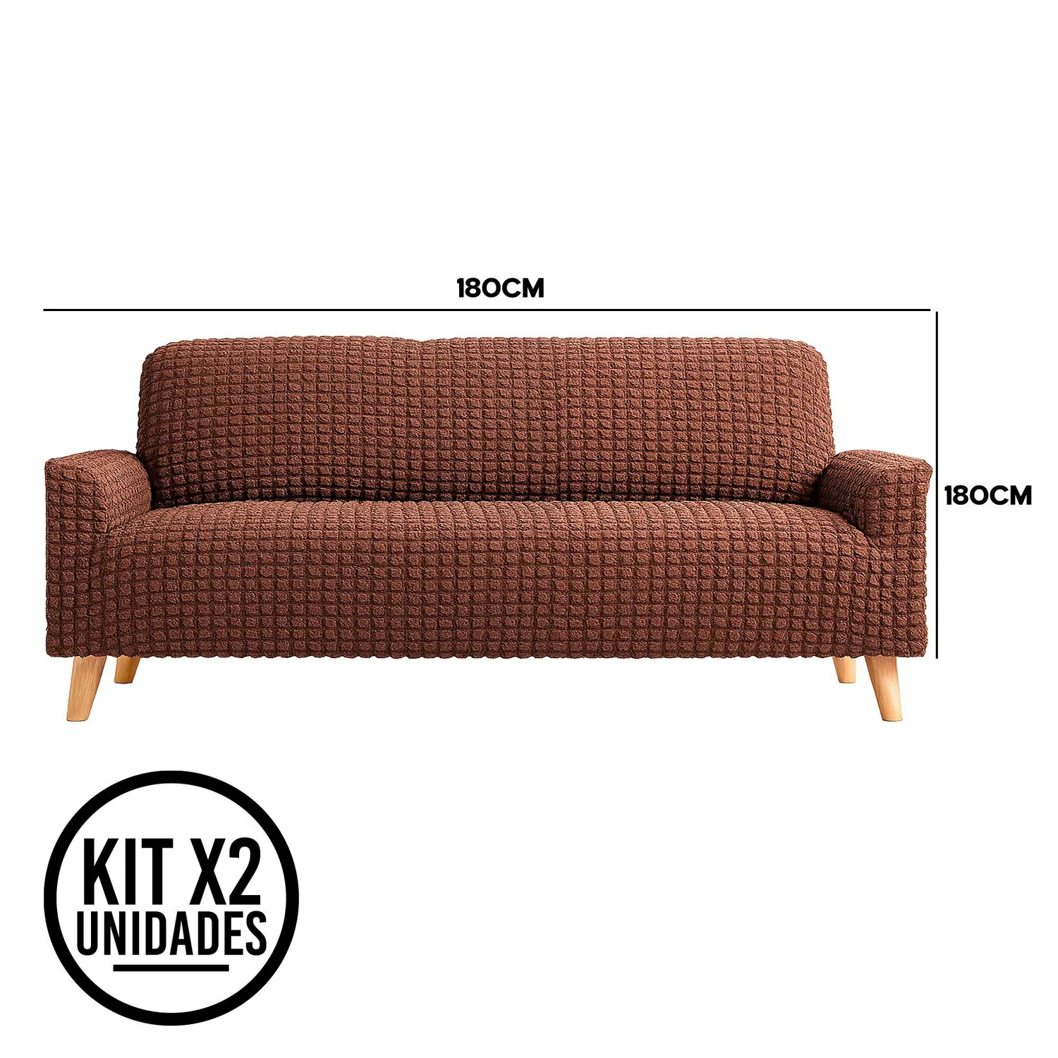 Set X2 Protectores de Sofá 3 Puestos Tela Elástica Lavable 5