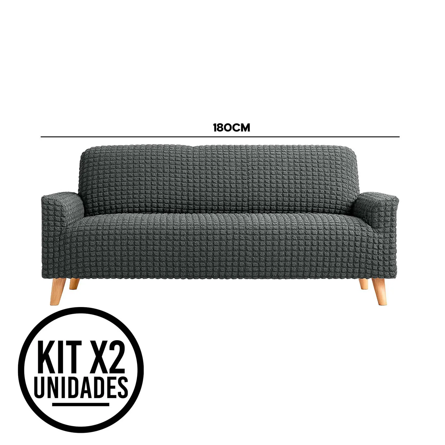Set X2 Protectores de Sofá 3 Puestos Tela Elástica Lavable 5