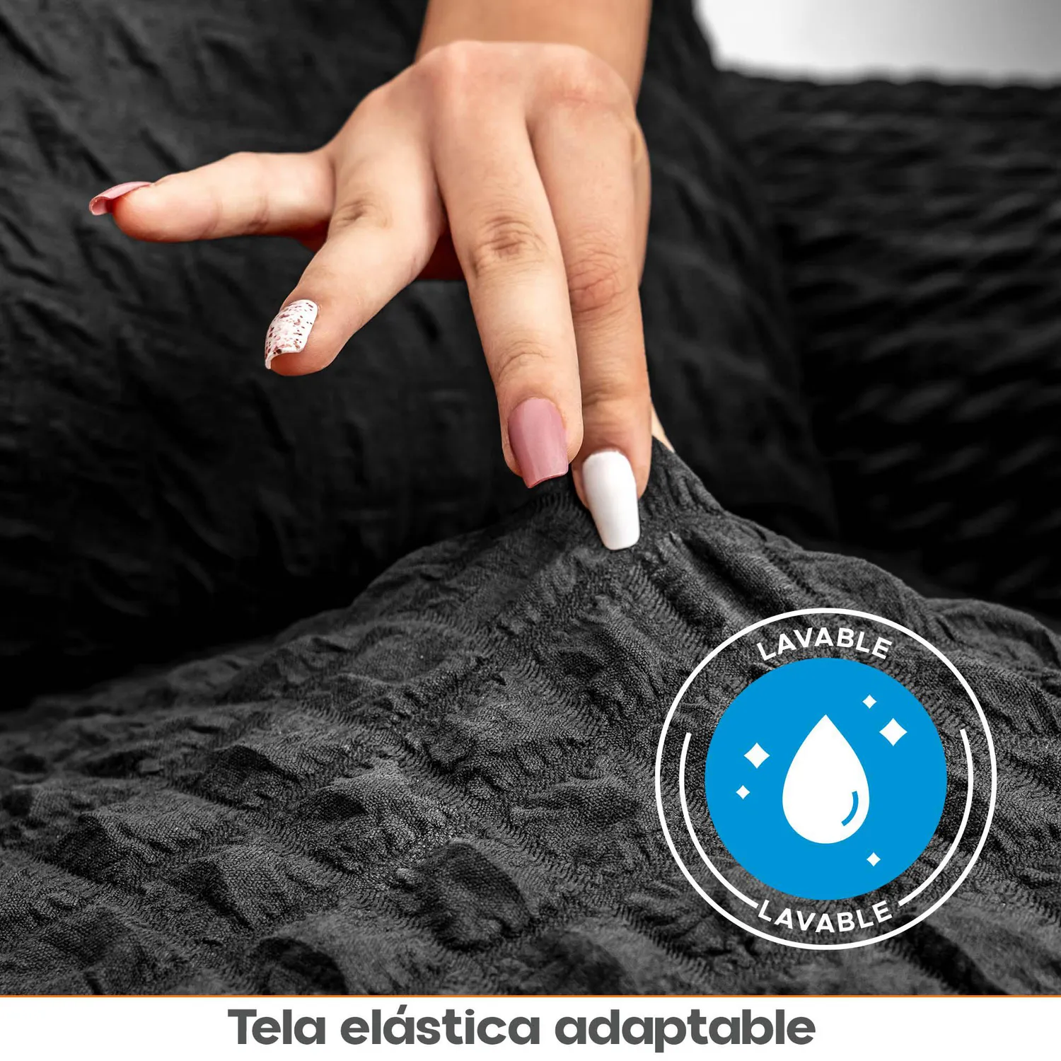Protector Sofá 3 Puestos Tela Elástica Lavable Antimanchas 4