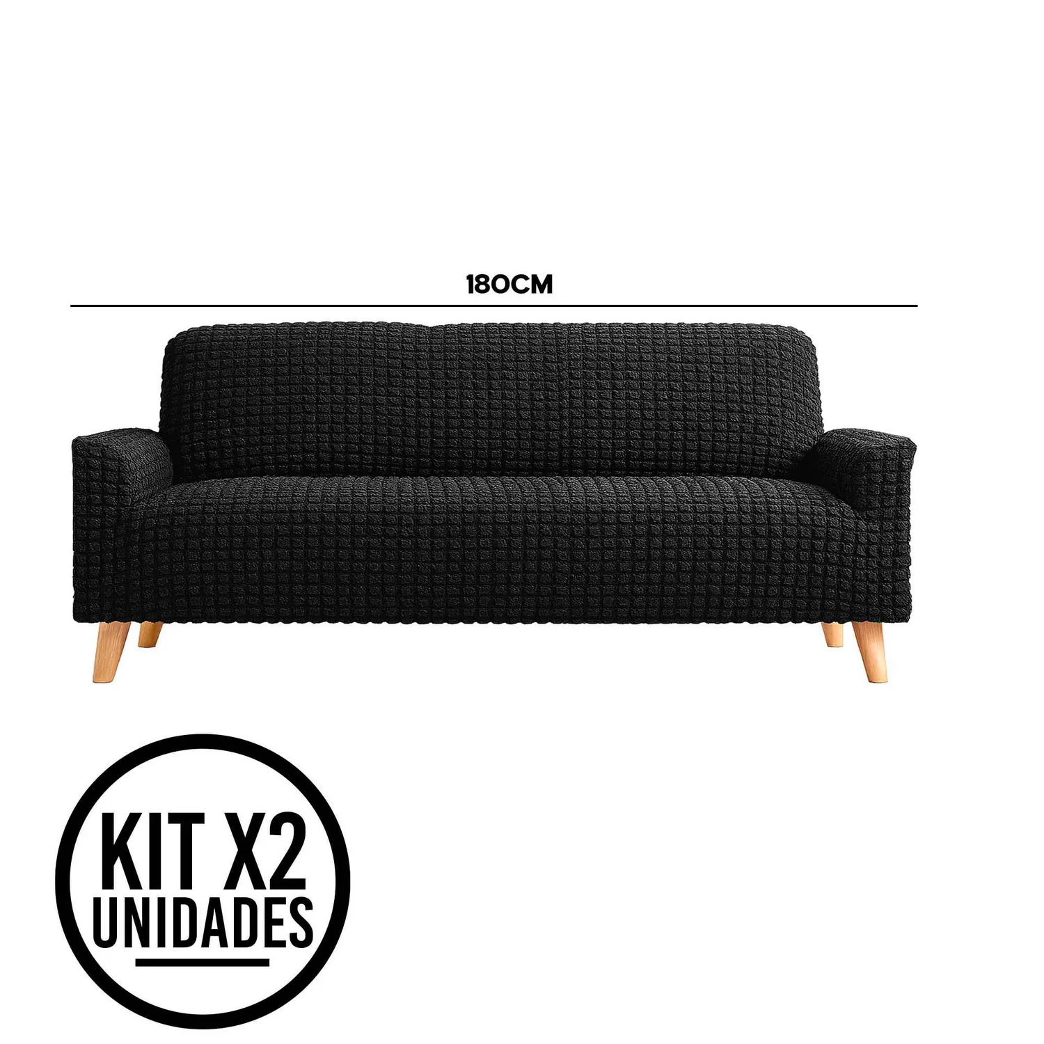 Set X2 Protectores de Sofá 3 Puestos Tela Elástica Lavable 5