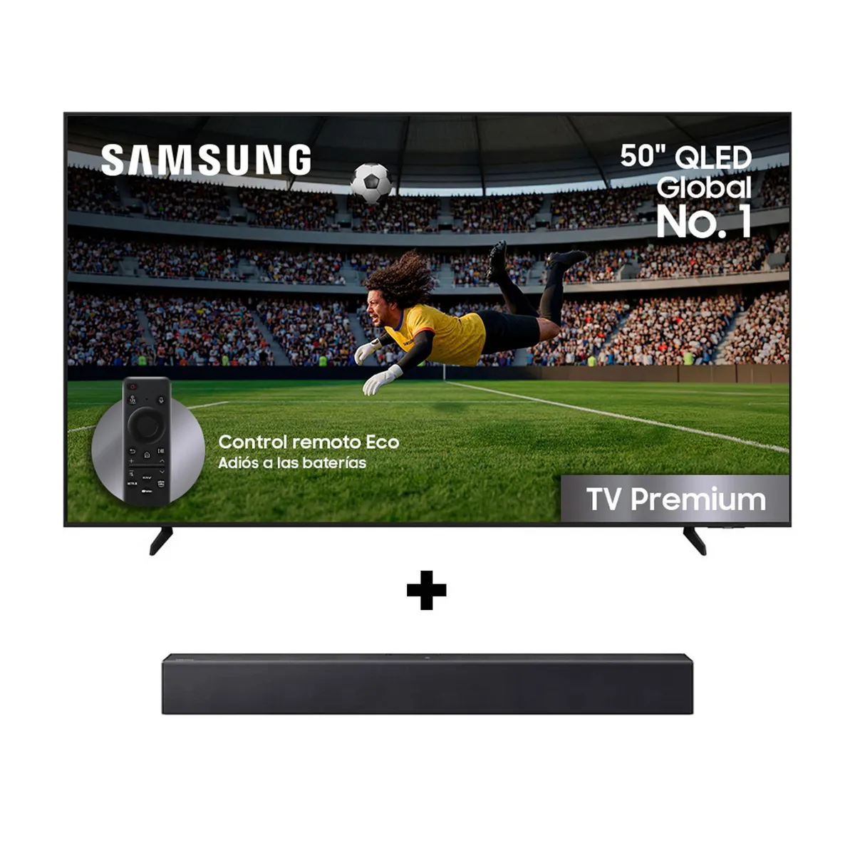SAMSUNG - Televisor 50 Pulgadas QLED + Barra de Sonido HW-B400F Samsung