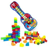 Set Bloques Construcción 132 Piezas Maleta Guitarra Infantil