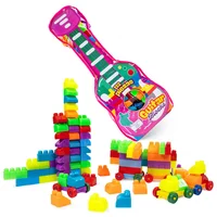 Set Bloques Construcción 132 Piezas Maleta Guitarra Infantil