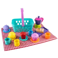 Set Picnic Infantil Con Vajillas Frutas Cafeteras de Juguete
