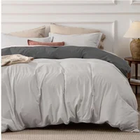 Funda Duvet Cover Bicolor Gris Oscuro Gris Claro King