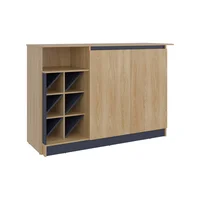 Barra de Cocina Solana Fresno Europeo+Azul Marino 109x161x58.5 cm Just Home Collection