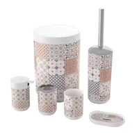 Set Utensilios Accesorios Baño Dispensador Jabón Papelera X6 Mosaico