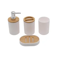 Set Utensilios Accesorios de Baño Jabonera Juego X4 Blanco