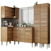 Cocina Integral de Esquina Emilly Music 2.90 m Marrón