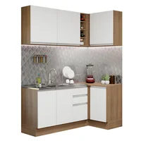 Cocina Integral de Esquina Glamy 2.70 m 01 Marrón Blanco