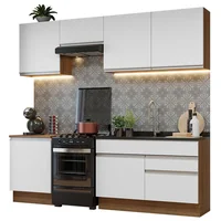 Cocina Integral Glamy 2.40 m Marrón Blanco 08