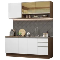 Cocina Integral Glamy 1.80 m Marrón Blanco 06
