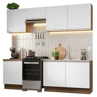 Cocina Integral Glamy 2.40 m Marrón Blanco 09