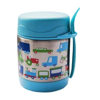 Termo para Lonchera Niños Termico Calor y Frío Con Cuchara Azul