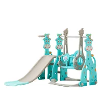 Rodadero + Columpio Infantil Musical Bebés Niños Area Juego Aire Libre Azul