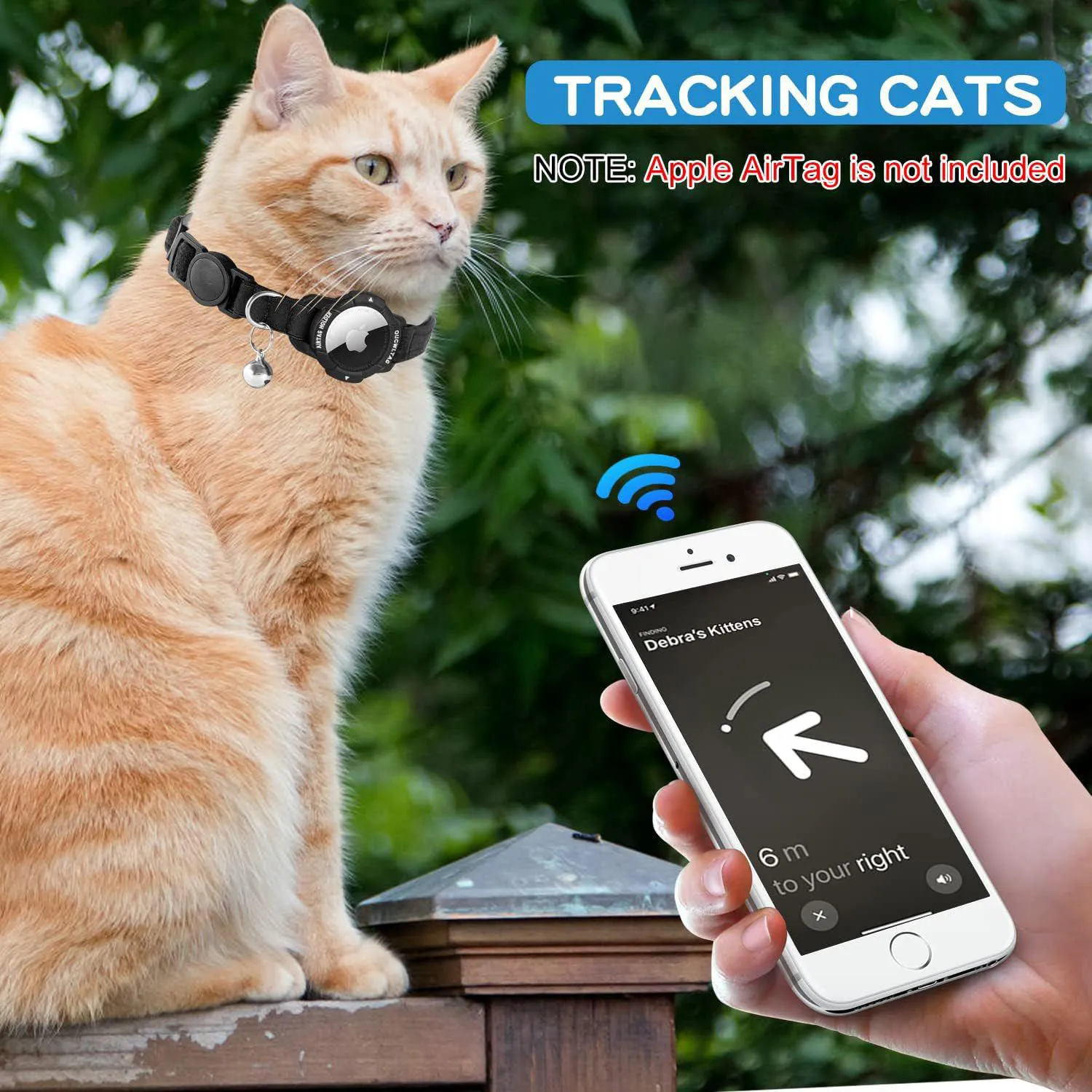 Collar Para Gato Con Soporte AirTag Luminoso Ajustable Y Cierre Seguro 5