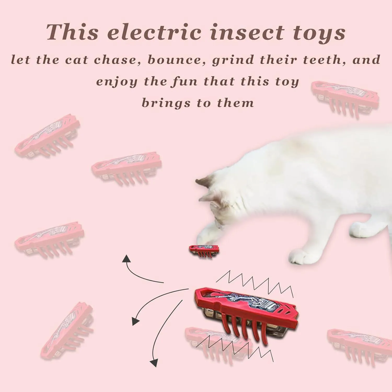 Juguete Eléctrico Interactivo Para Gatos Con Movimiento Automático Y Diseño De Insecto 5