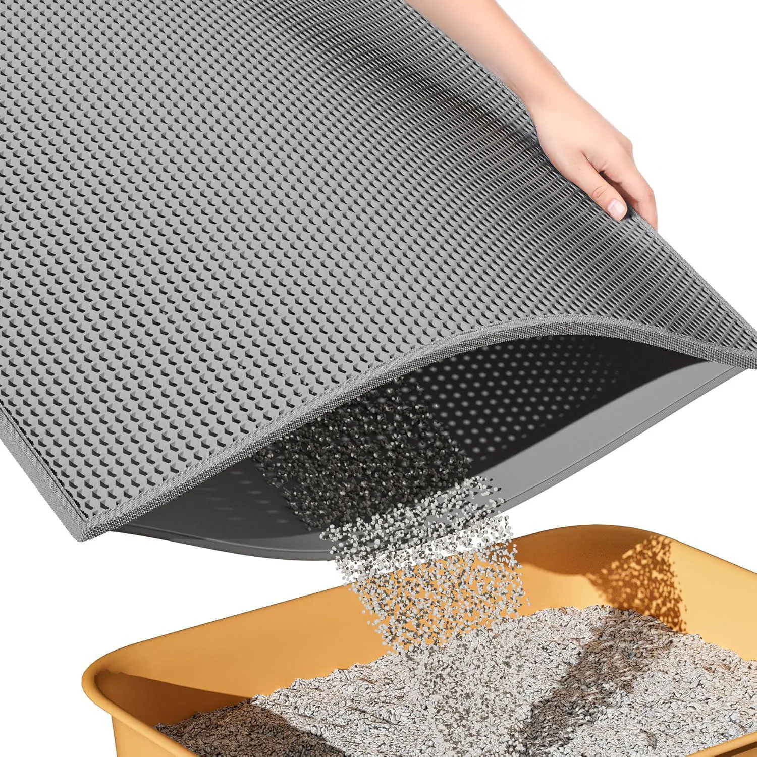 Tapete Para Caja De Arena De Gatos Con Diseño De Panal Lavable Esthello