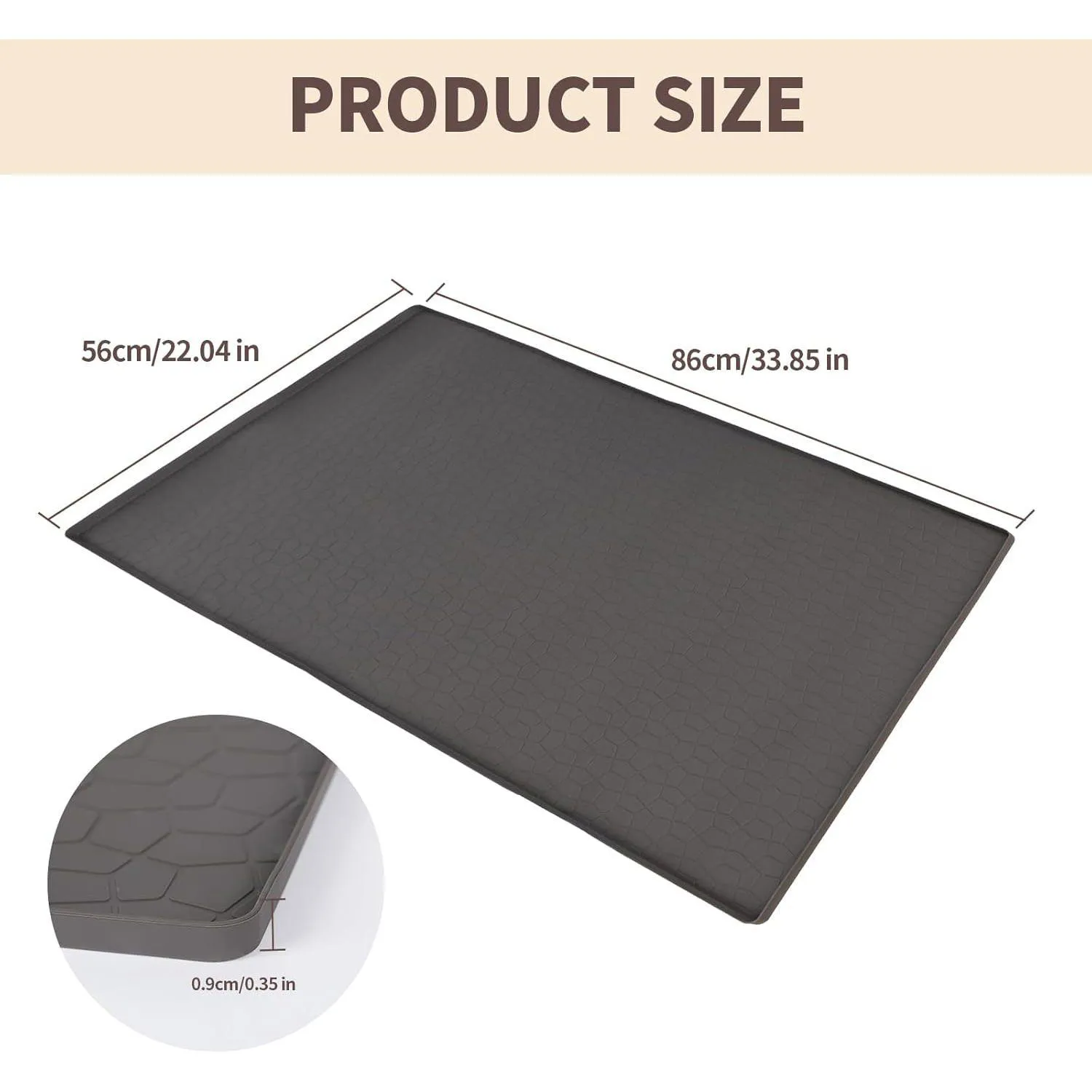 Tapete De Silicona Impermeable Para Caja De Arena De Gatos Con Bordes Elevados 5