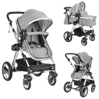 Coche Convertible para Bebé con Asiento Reclinable y Arnés Seguro