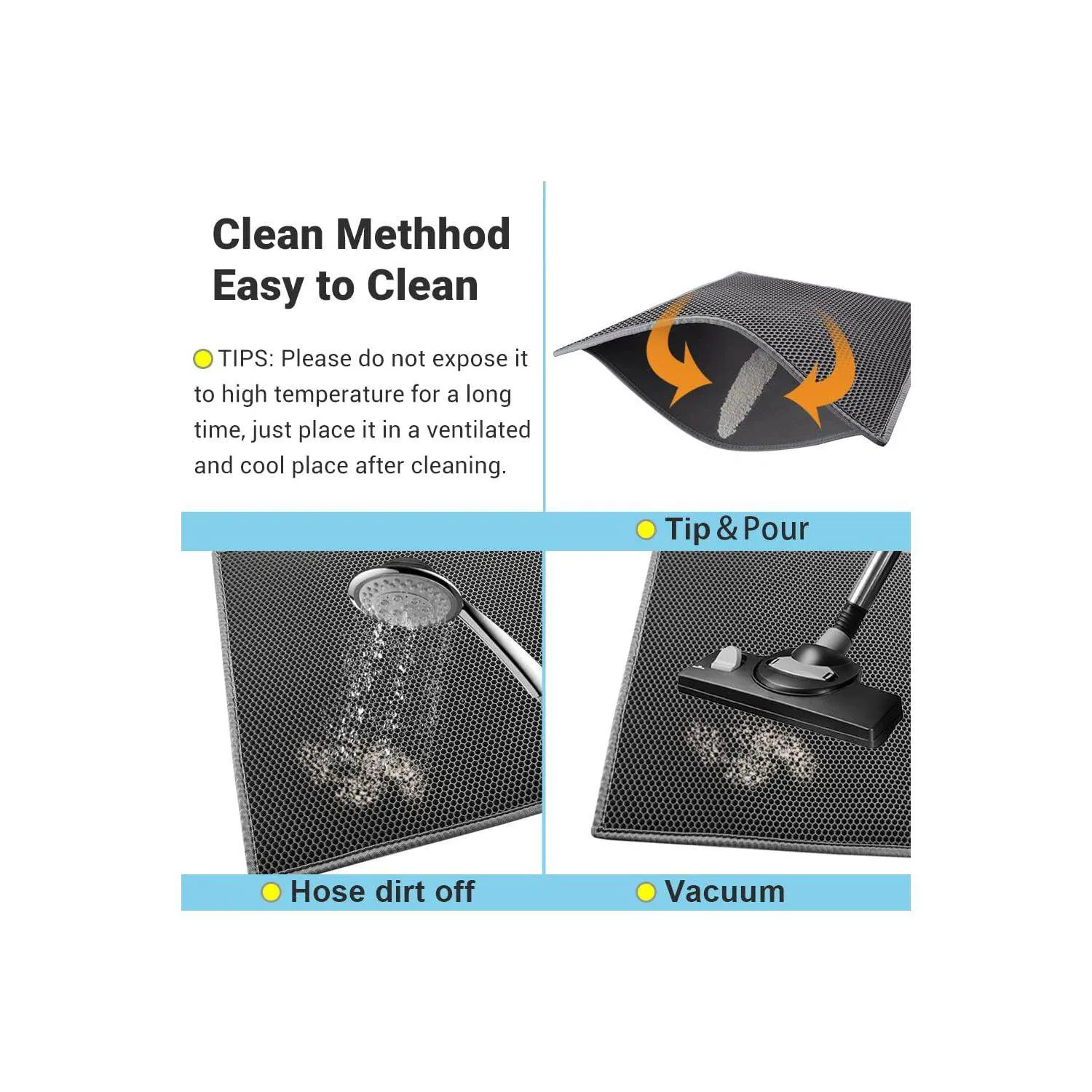 Tapete Para Caja De Arena De Gatos Con Diseño De Panal Impermeable Pieviev 4
