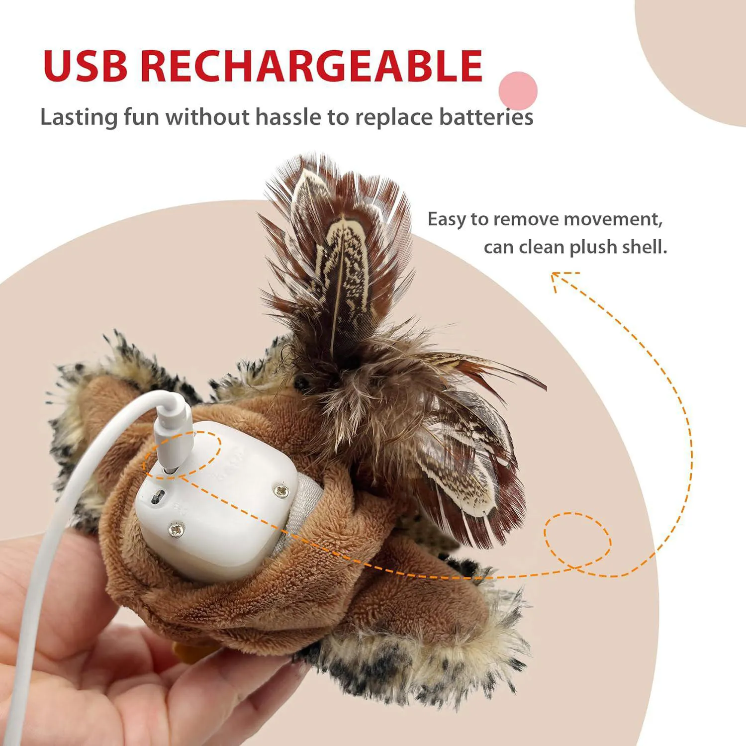 Juguete Automático Para Gatos Con Alas Aleteando Hierba Gatera Y Carga USB 5