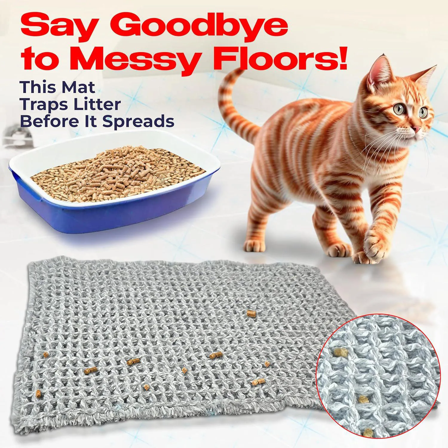 Tapete Para Caja De Arena De Gatos Antideslizante Lavable Y Suave Tidyfriend 3
