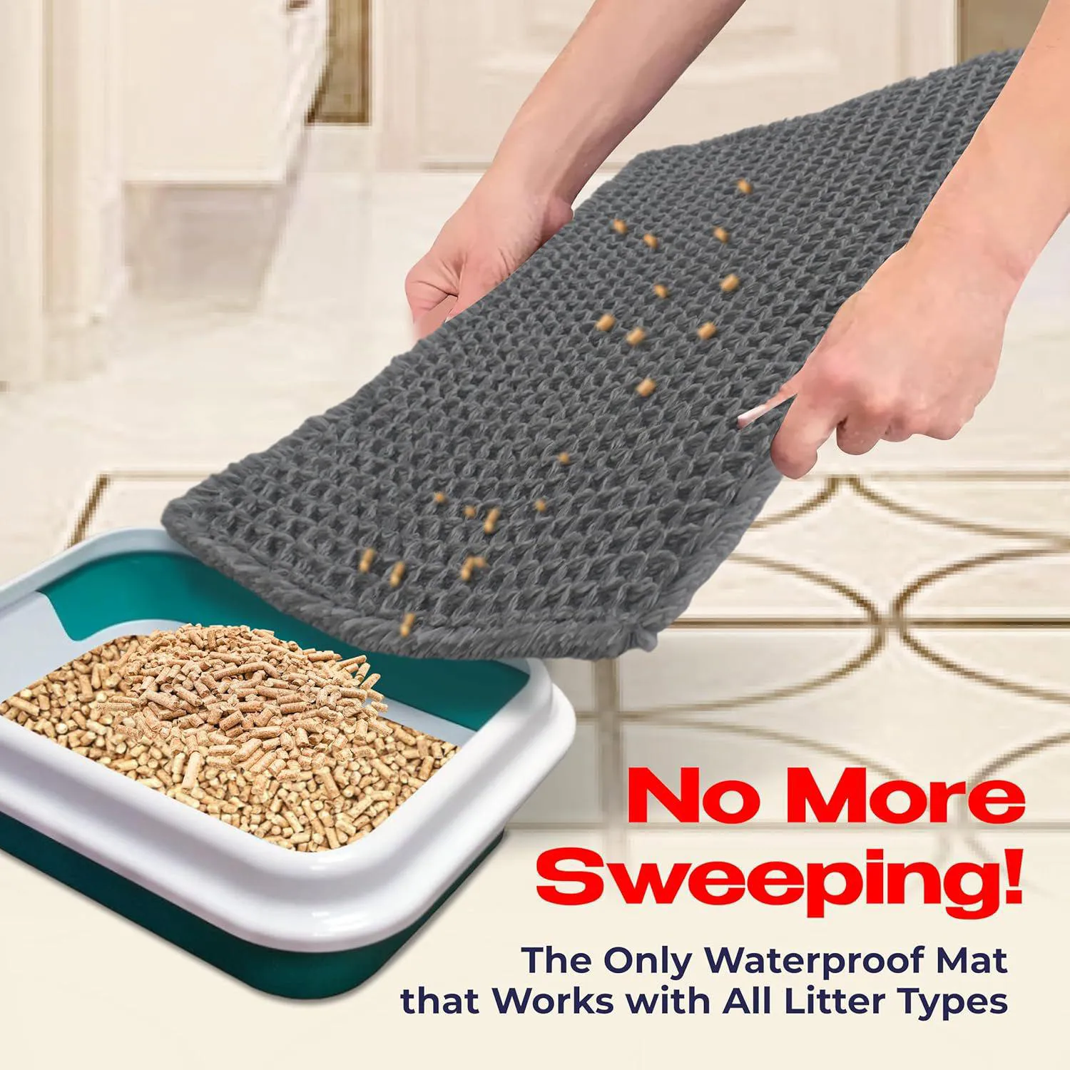 Tapete Para Caja De Arena De Gatos Antideslizante Lavable Y Suave Tidyfriend 6