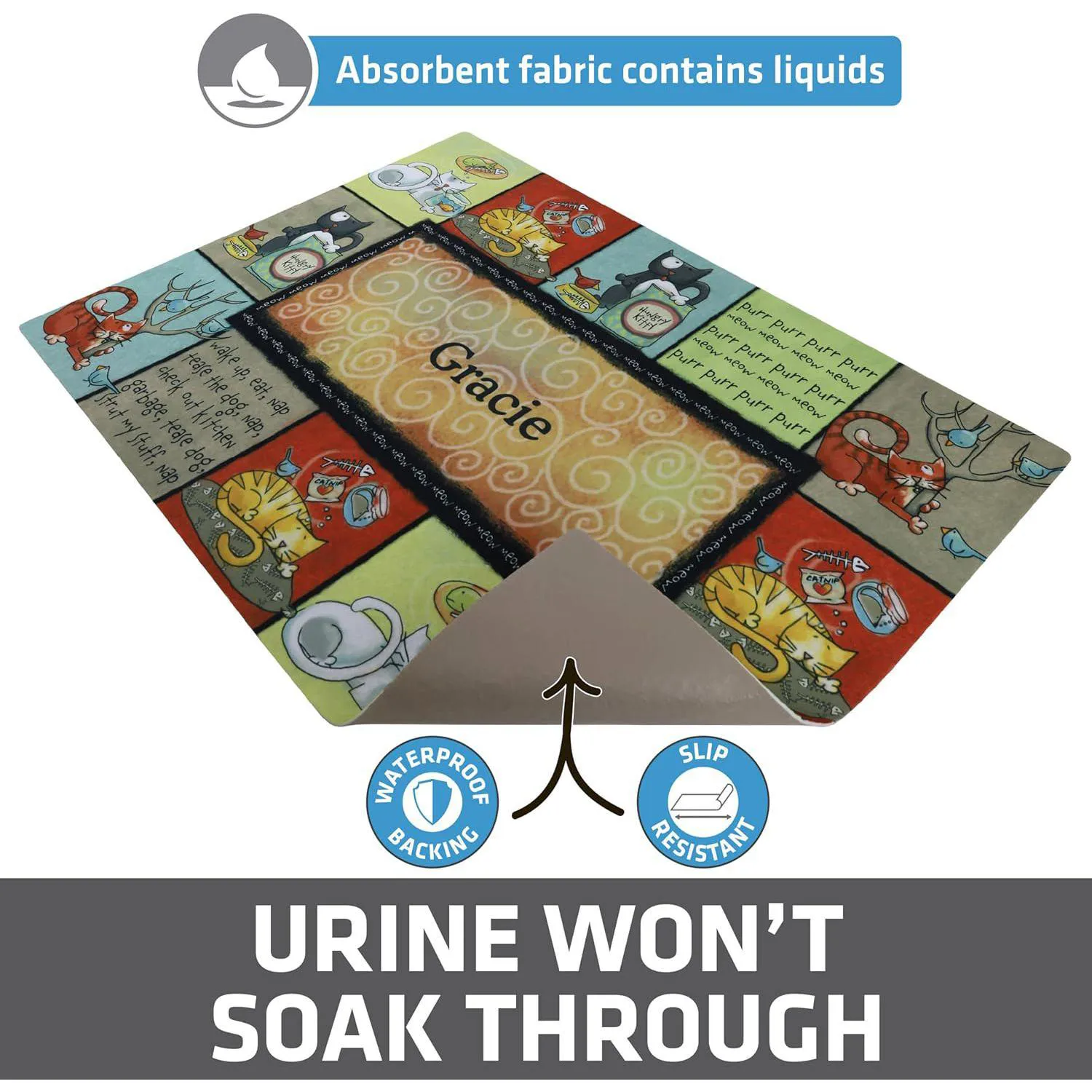 Tapete Drymate Personalizado Para Caja De Arena De Gato Impermeable Y Lavable 3