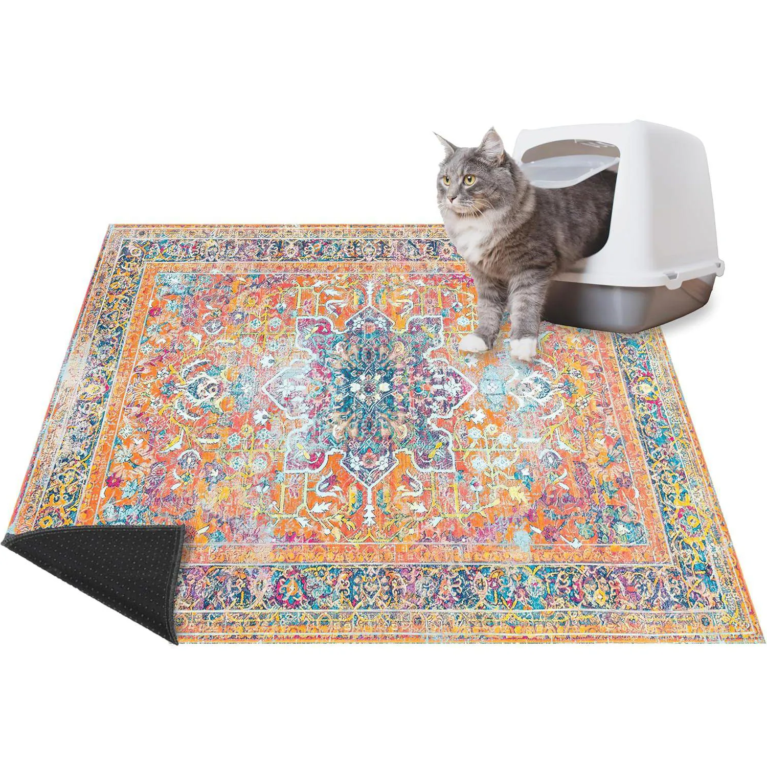 Juego De Tapetes Lavables Antideslizantes Para Caja De Arena De Gatos Lovewag