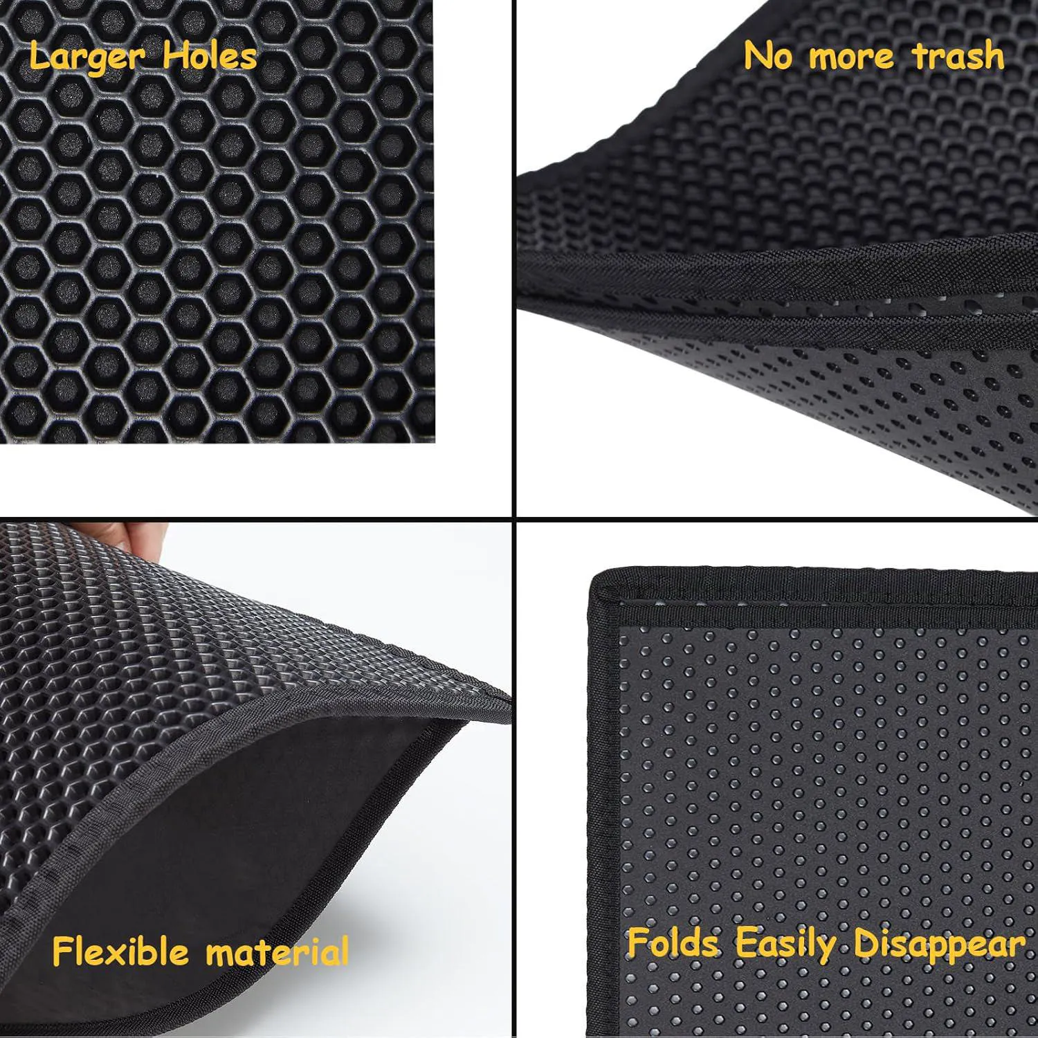 Tapete Grande Para Arena De Gatos Con Diseño Panal Impermeable Y Fácil Limpieza 3