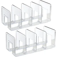 Organizador de Archivos Acrílico Transparente con 4 Compartimentos Paquete de 2