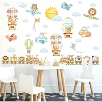 Adhesivos De Pared Tren Animales Y Globos Para Niños