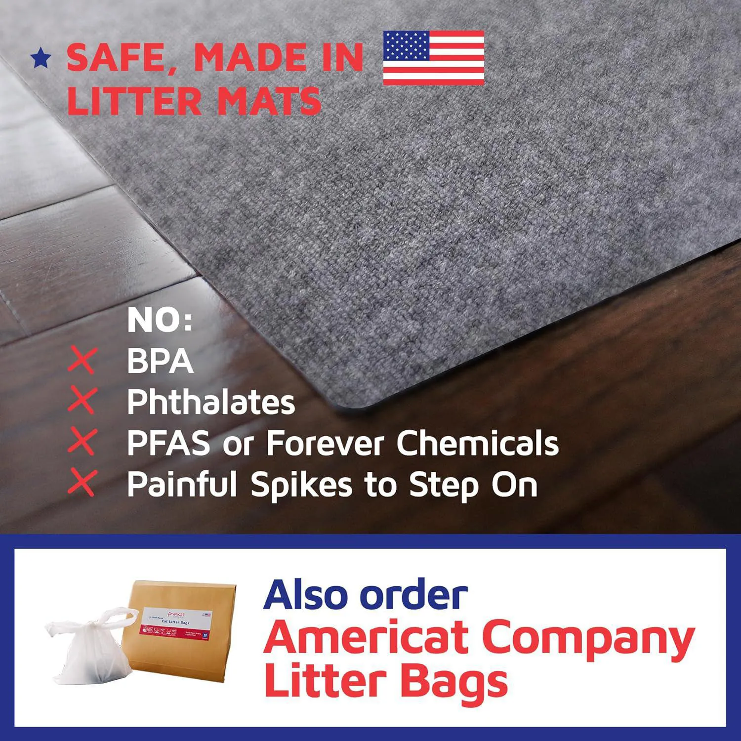 Tapete De Arena Para Gatos Lavable Impermeable Y Antideslizante Americat 6